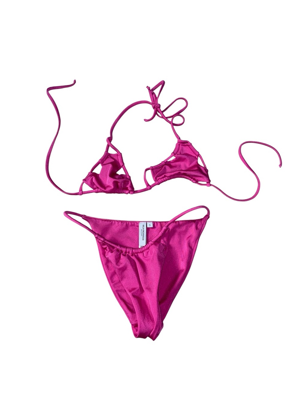 Magenta Triangle String Bikini Set - Unbranded